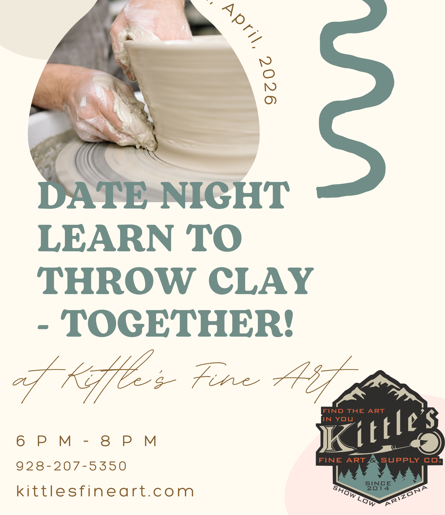 Beige and Pink Modern Illustrative Pottery Workshop Poster (2)